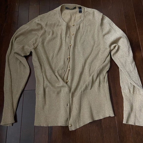 Liz Claiborne Cardigan Top Set Gold - Picture 5 of 5